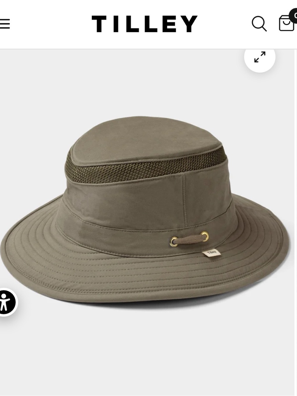 Tilley Olive airflo hat unisex size médium (7 1/4)
